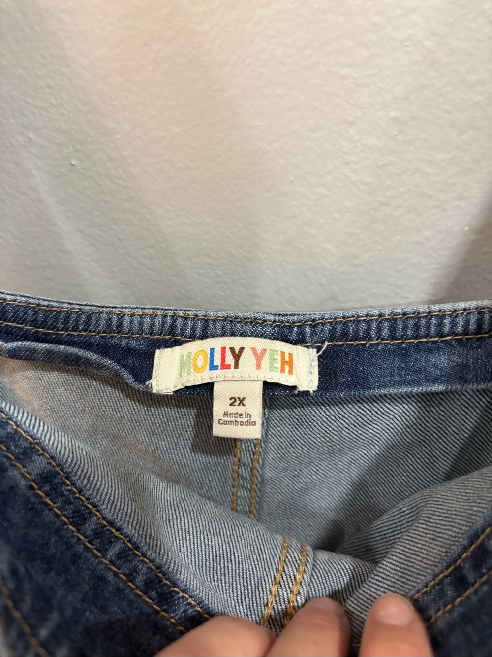 Molly Yeh Women's Easy Denim Overalls Plus Size 2X Wide leg adjustable straps - Picture 13 of 16